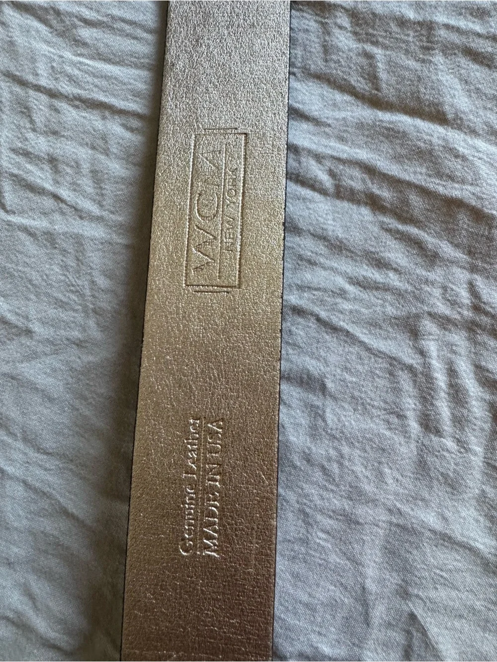 WCM New York Brown Croc Embossed Leather O-Ring Belt - OS